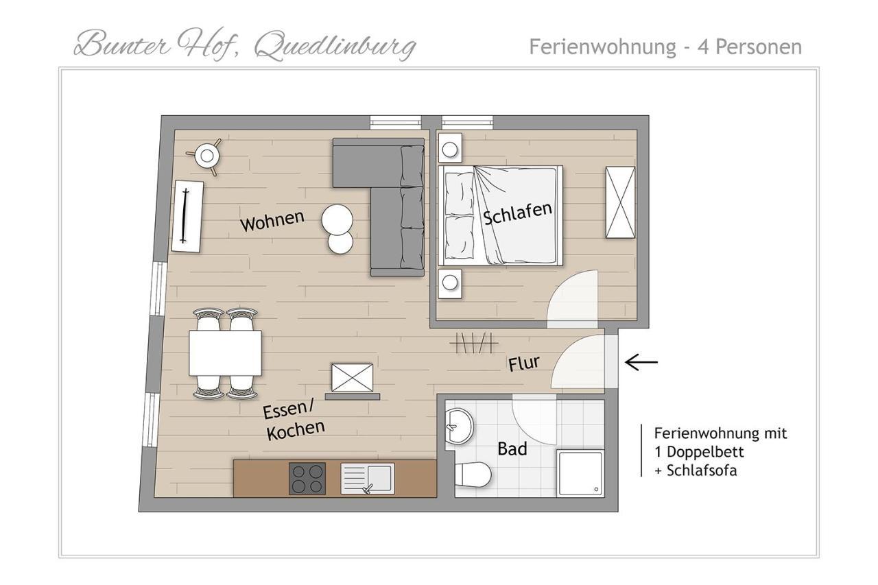 Ferienwohnungen Bunter Hof קדלינבורג מראה חיצוני תמונה